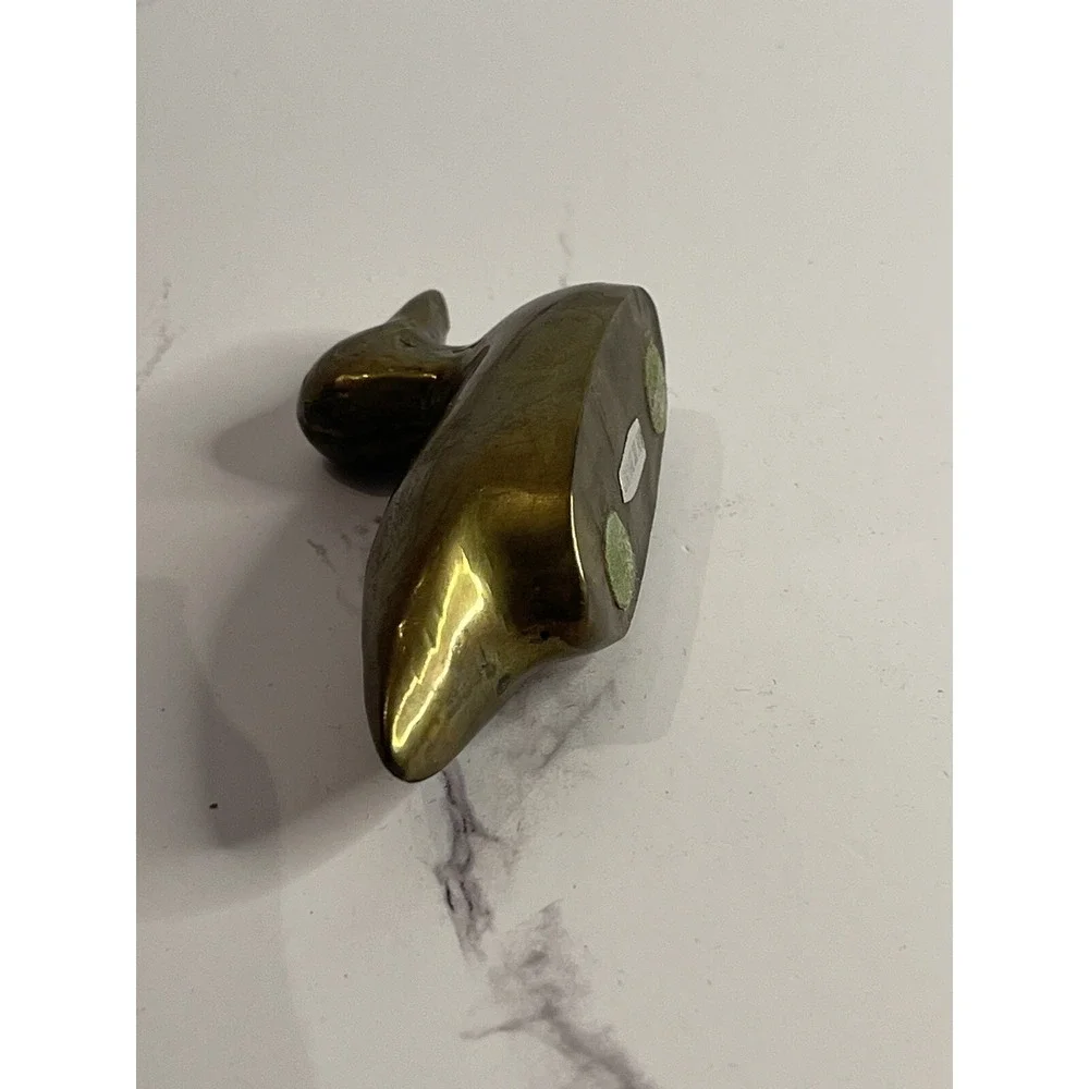 Small Brass Duck Paperweight Bird Figurine Approx. 3